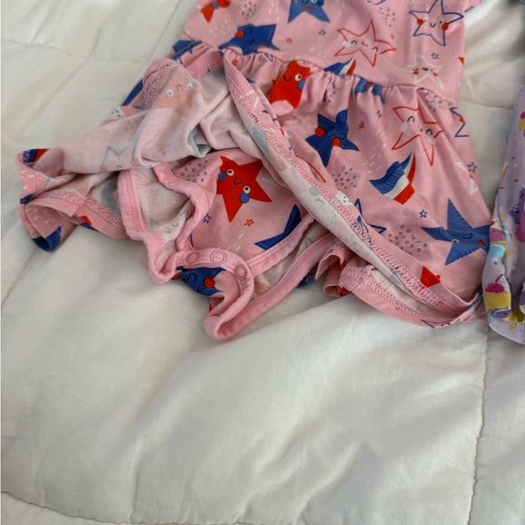 Little Sleepies Pink Star, Checkered and Ice-cream Party Ruffle-Sleeve Dress - Picture 5 of 16